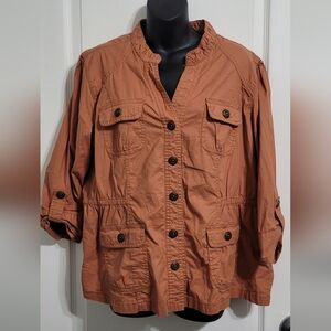 Women's Tan Button-Up Jacket